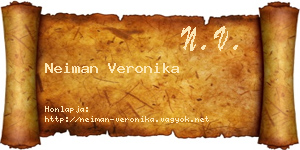 Neiman Veronika névjegykártya